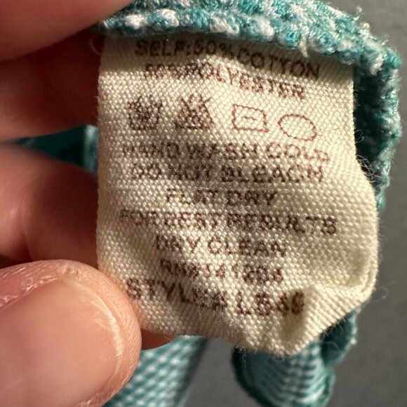 Hem Thread Large Green White Striped Cap Sleeve‎ Pullover Dress Lightweight - Picture 4 of 8